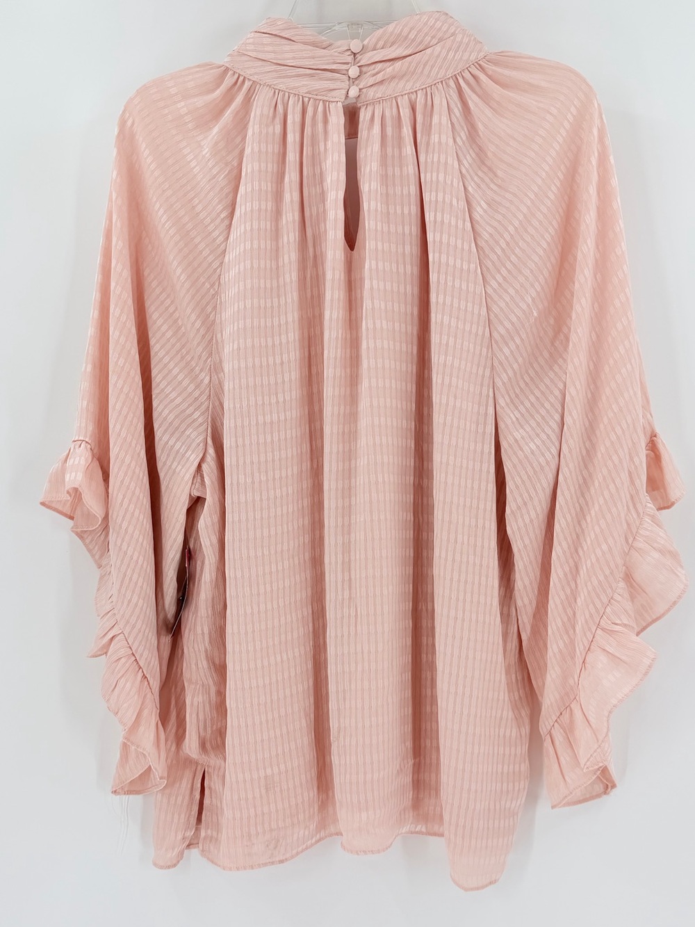 NWT Vince Camuto Pink Mock Neck Ruffle Sleeve Blouse Top 2X - Picture 5 of 10